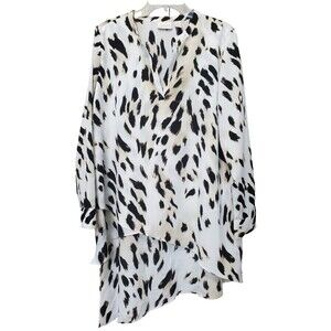 Chico's Animal Attraction TULA Angled Hem Tunic Size 2 Large Lagenlook